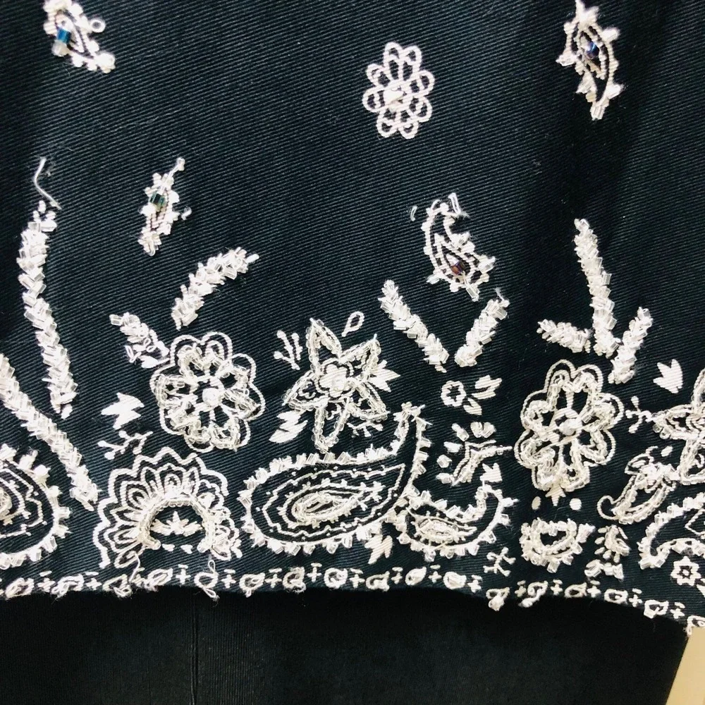Y2K Quacker Factory Hand Bead Bandana Jacket Embellish Artsy Western Womens 2X‎